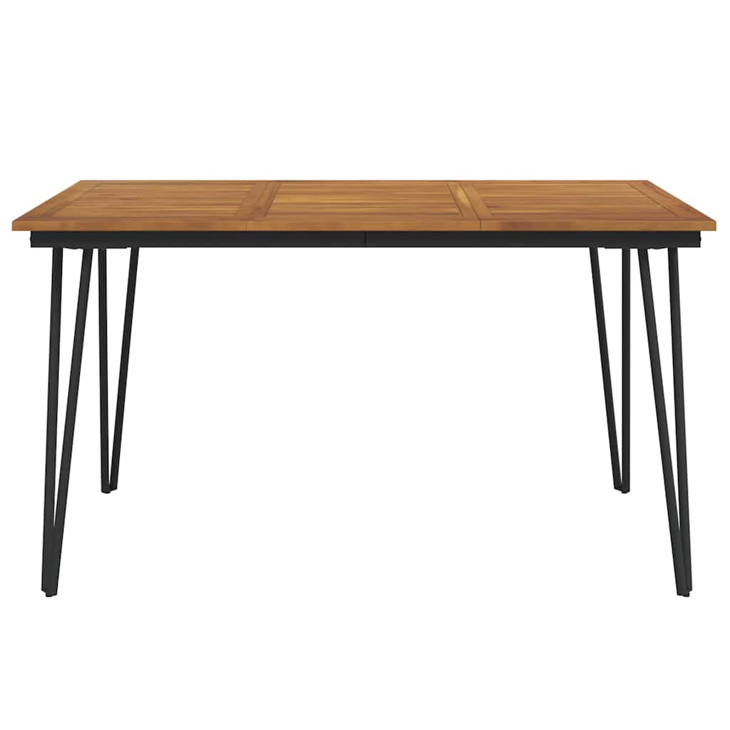 Hagebord med hårnålsben 140x80x75 cm heltre akasie