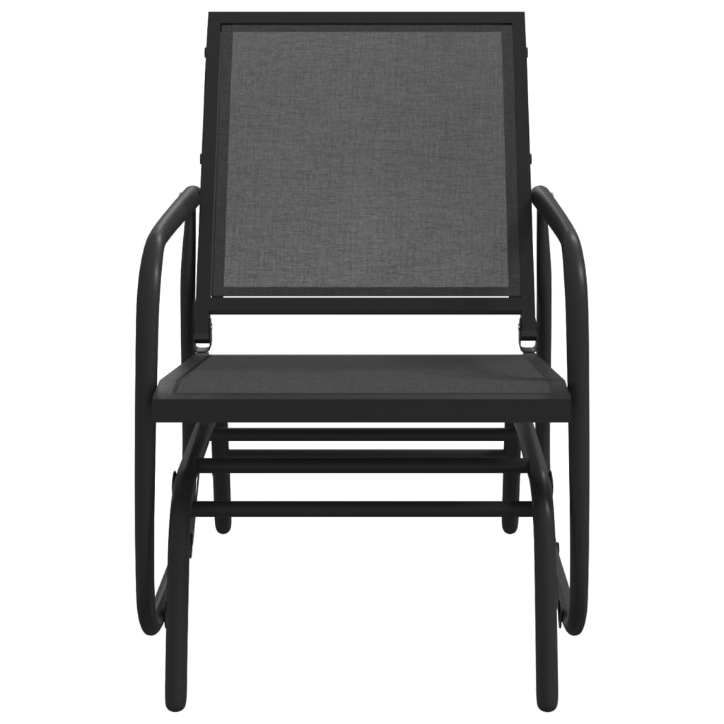 Huskestol for hage svart 61x76x87 cm textilene og stål