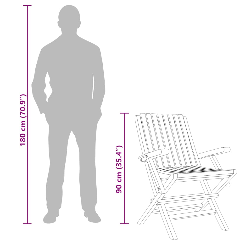 Klappstoler 2 stk 61x67x90 cm heltre teak