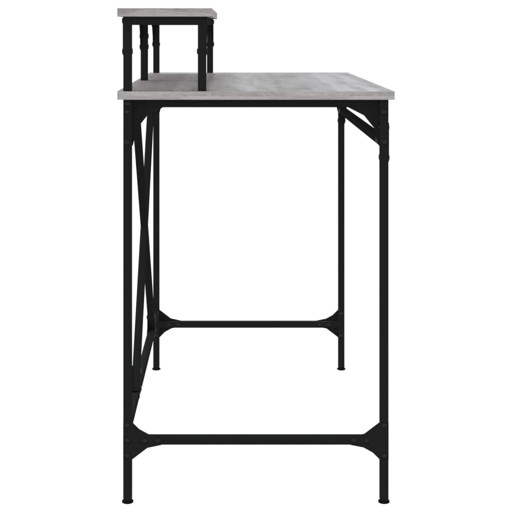 Skrivebord grå sonoma 100x50x90 cm konstruert tre og jern