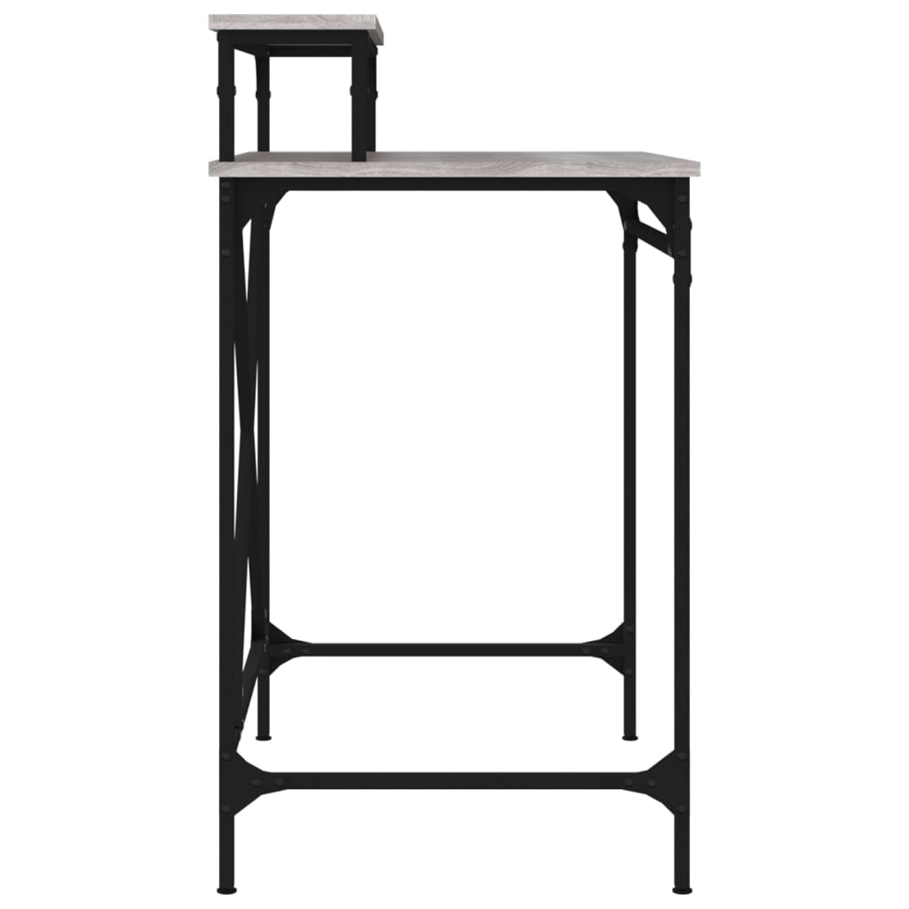 Skrivebord grå sonoma 80x50x90 cm konstruert tre og jern