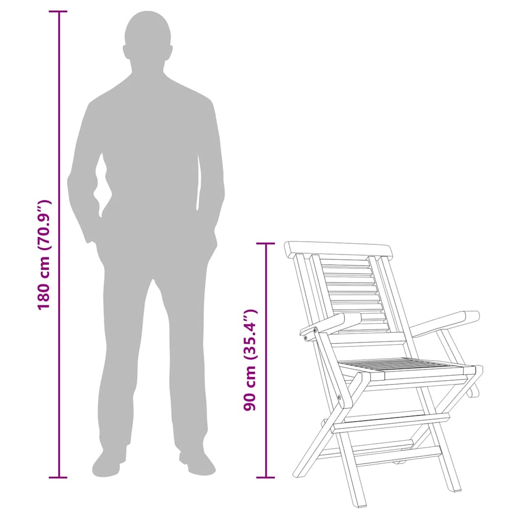 Klappstoler 6 stk 56x63x90 cm heltre teak