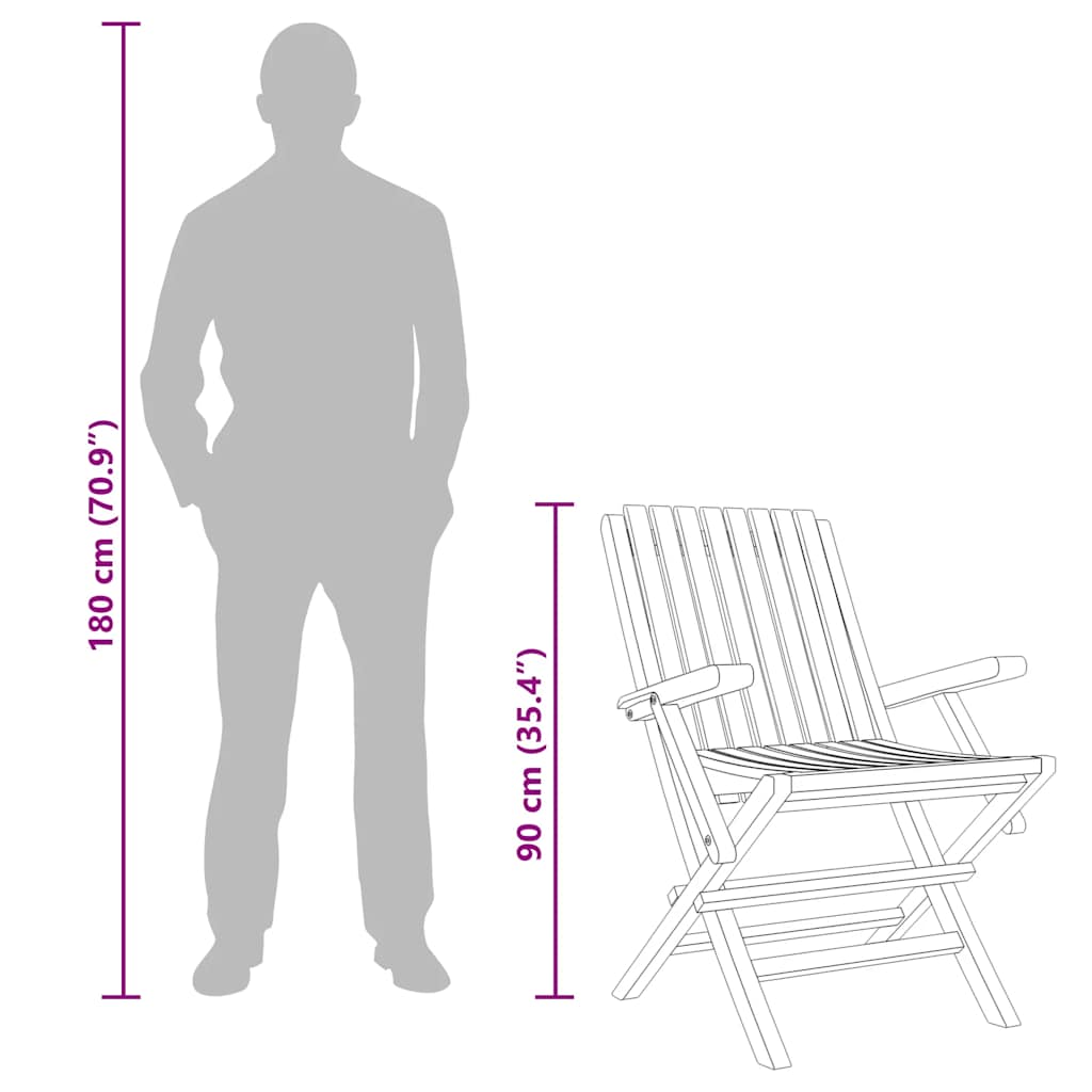 Klappstoler 6 stk 61x67x90 cm heltre teak