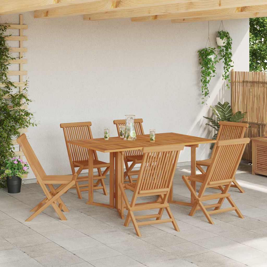 Hage Spisegruppe 7 pcs Brun Massivt Teaktre