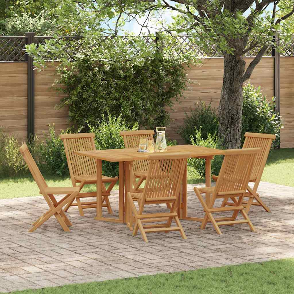 Hage Spisegruppe 7 pcs Brun Massivt Teaktre