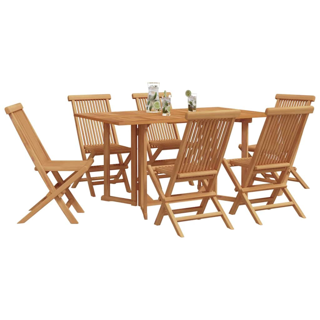 Hage Spisegruppe 7 pcs Brun Massivt Teaktre