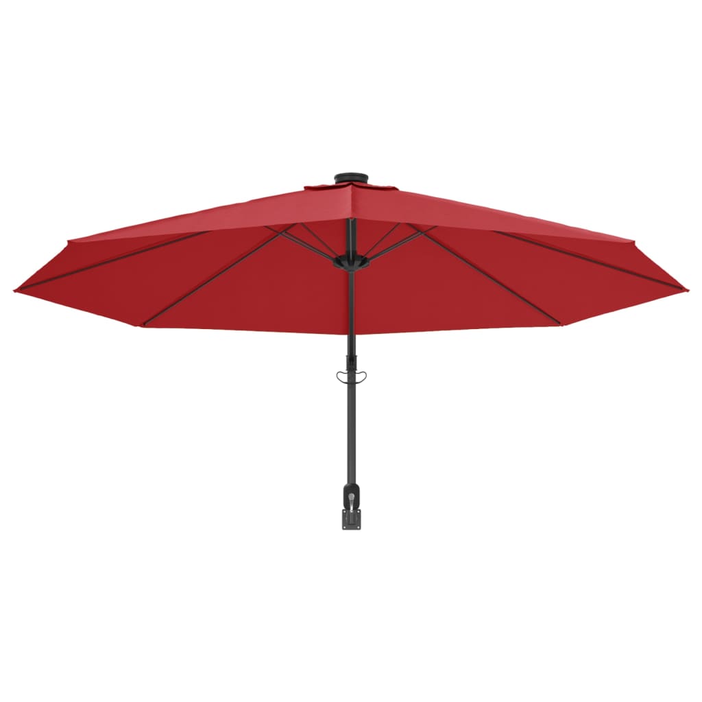 Veggmontert parasoll lyserød 290 cm