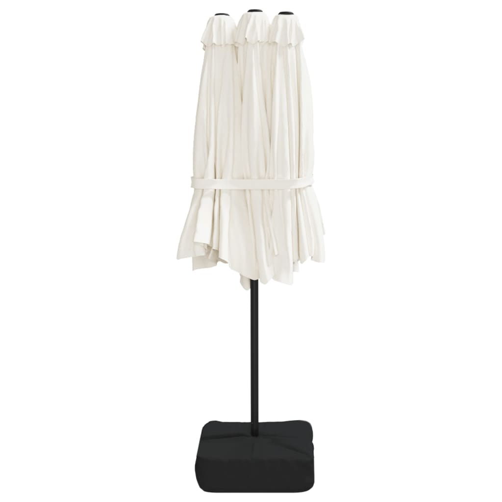 Parasoll dobbelt hode sandhvit 449x265 cm vidaXL