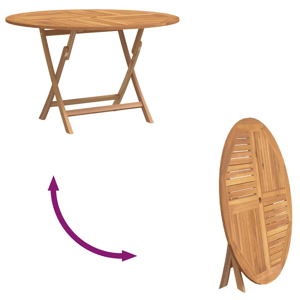 Sammenleggbart hagebord Ø 110x75 cm heltre teak