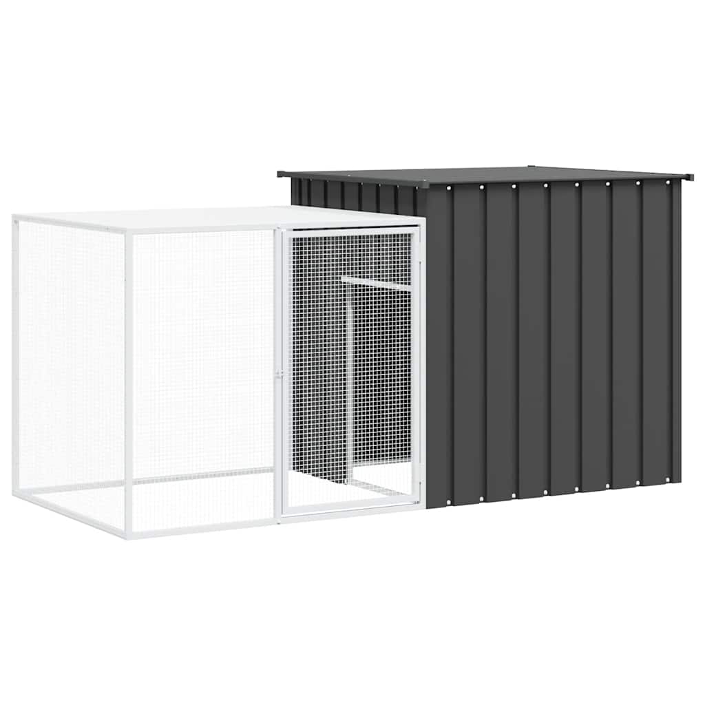 Kaninbur antrasitt 200x91x100 cm galvanisert stål