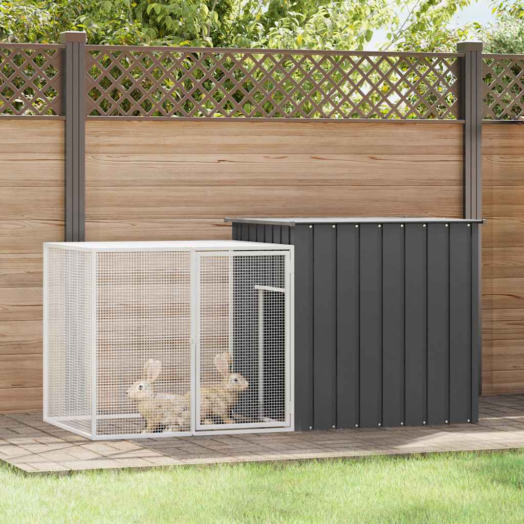 Kaninbur antrasitt 200x91x100 cm galvanisert stål