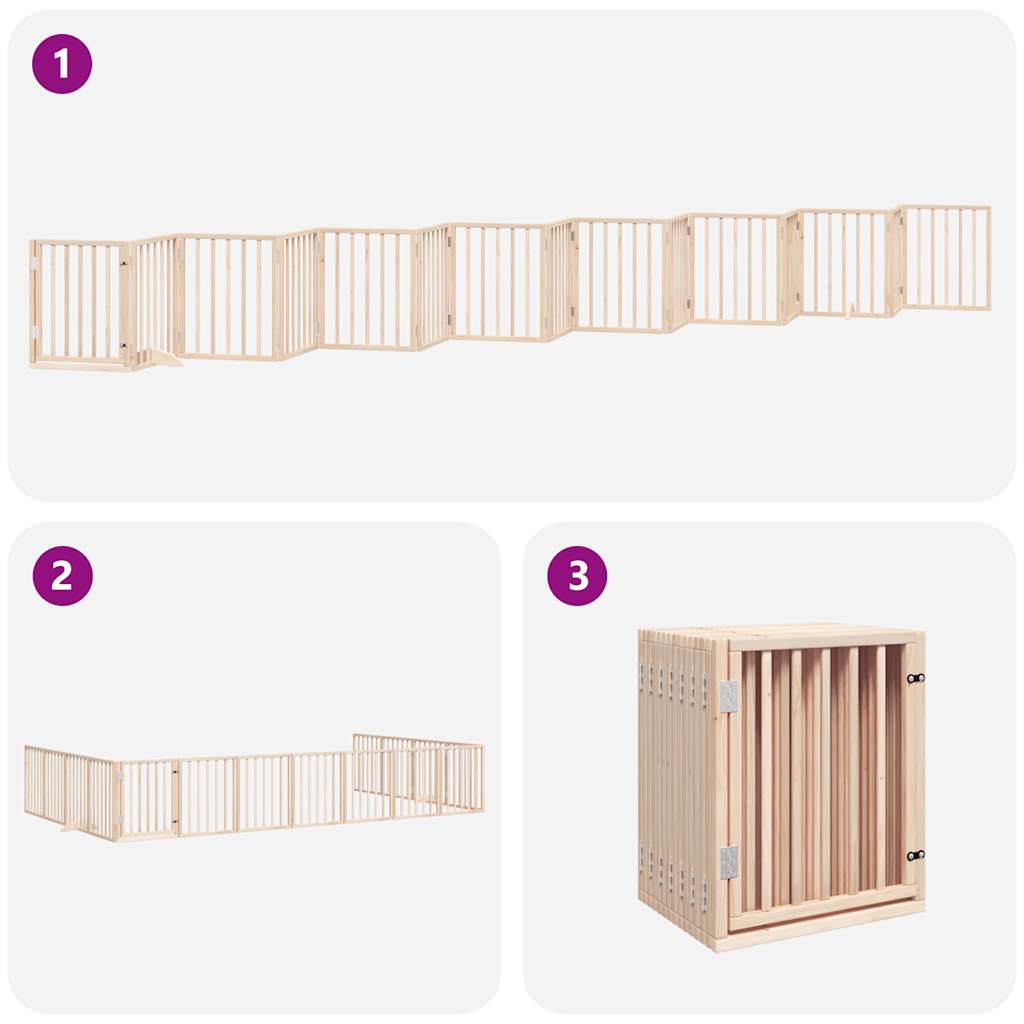Hundeport sammenleggbar 15 paneler 750 cm poppeltre