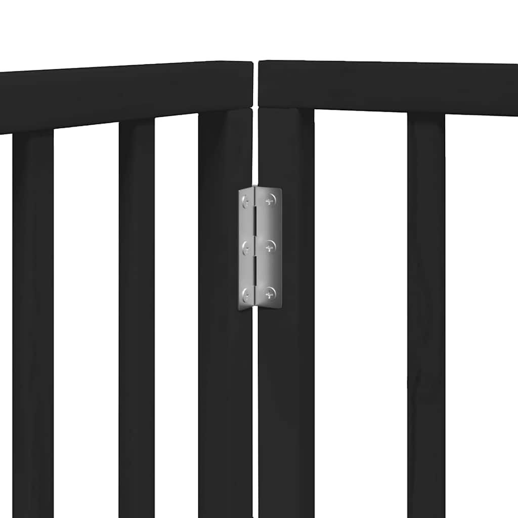Hundeport sammenleggbar 9 paneler svart 450 cm poppeltre