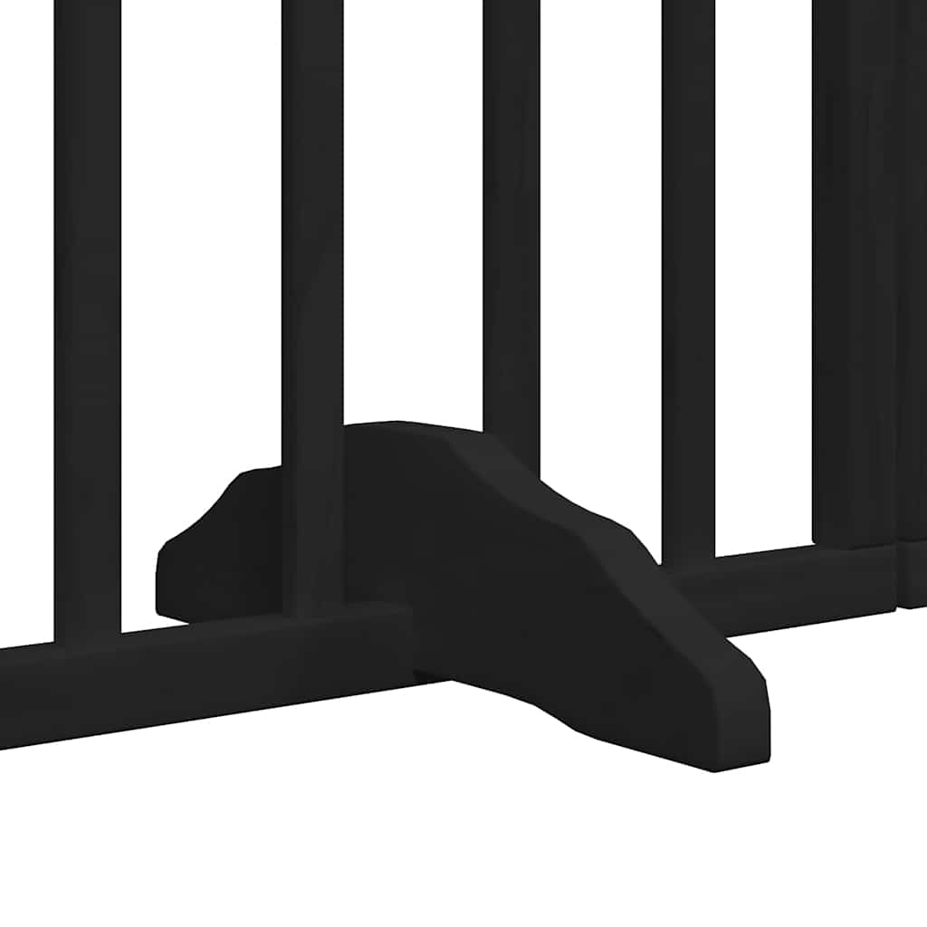 Hundeport sammenleggbar 15 paneler svart 750 cm poppeltre