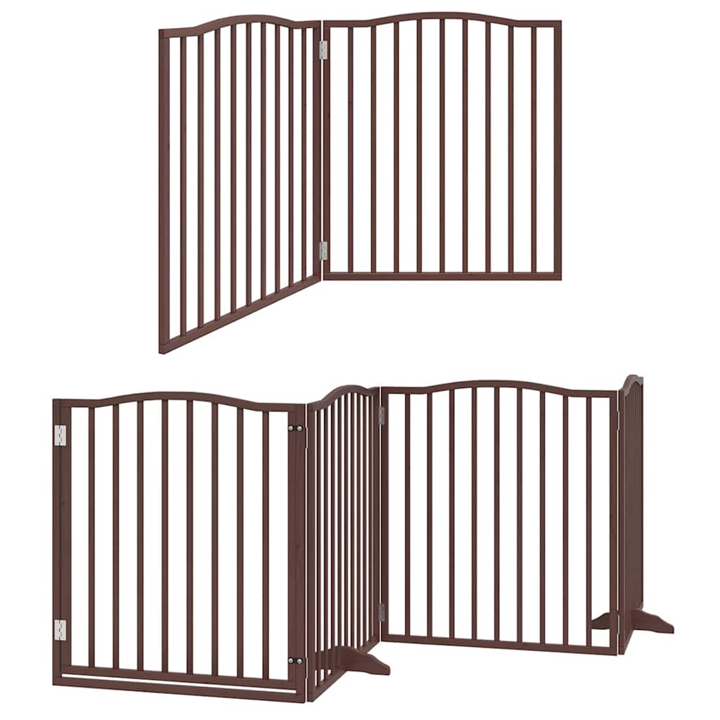 Hundeport sammenleggbar 8 paneler brun 640 cm poppeltre