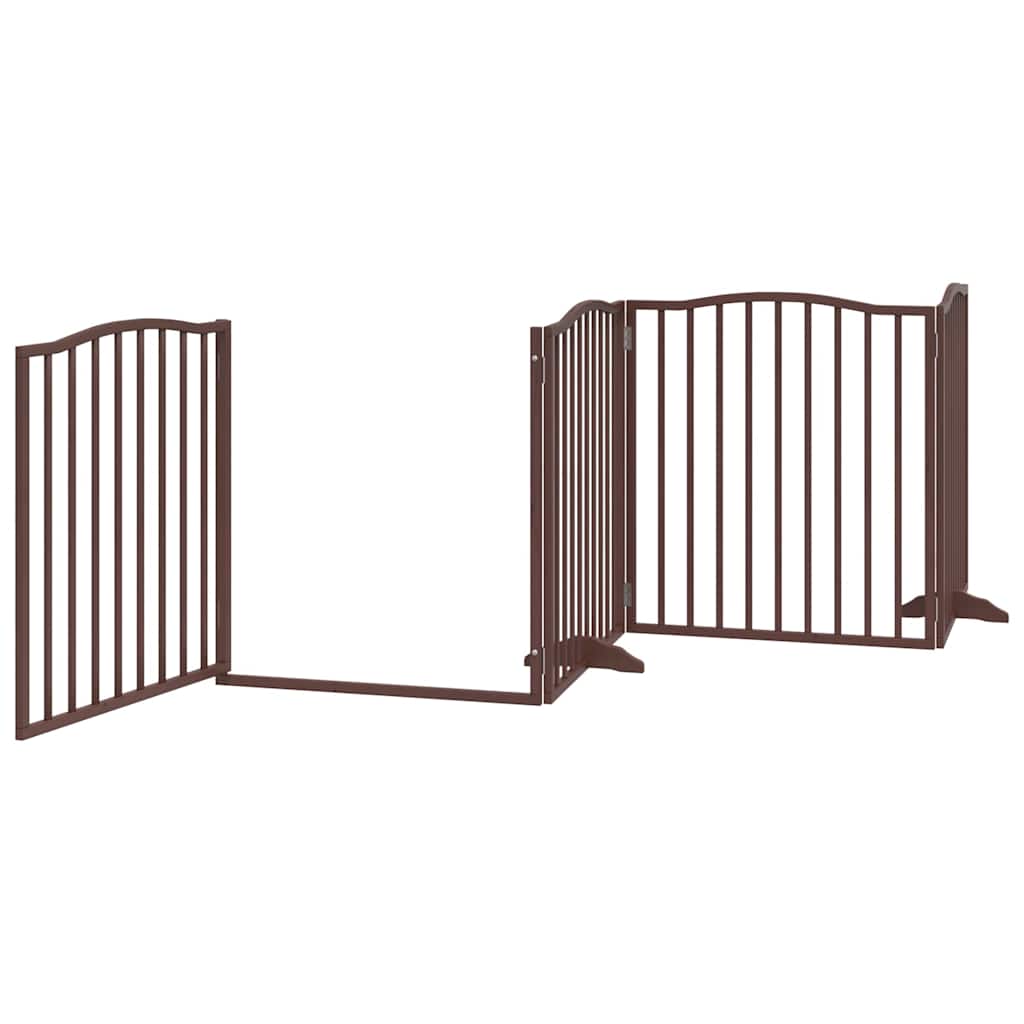 Hundeport sammenleggbar 8 paneler brun 640 cm poppeltre