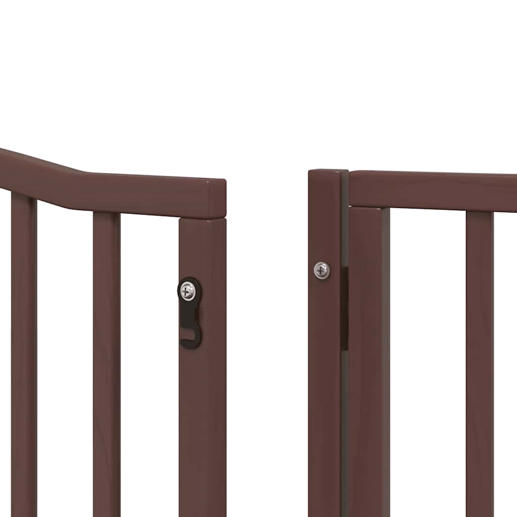 Hundeport sammenleggbar 8 paneler brun 640 cm poppeltre