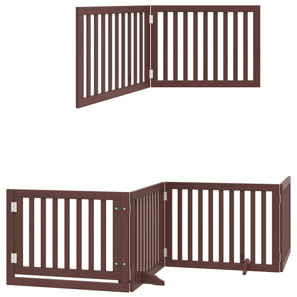 Hundeport sammenleggbar 10 paneler brun 800 cm poppeltre