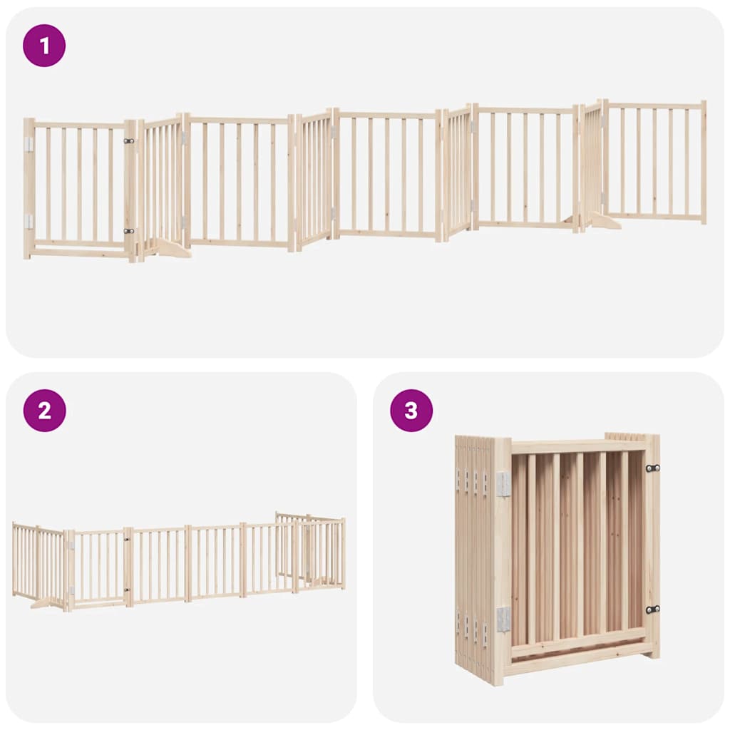 Hundeport sammenleggbar 9 paneler 450 cm poppeltre vidaXL