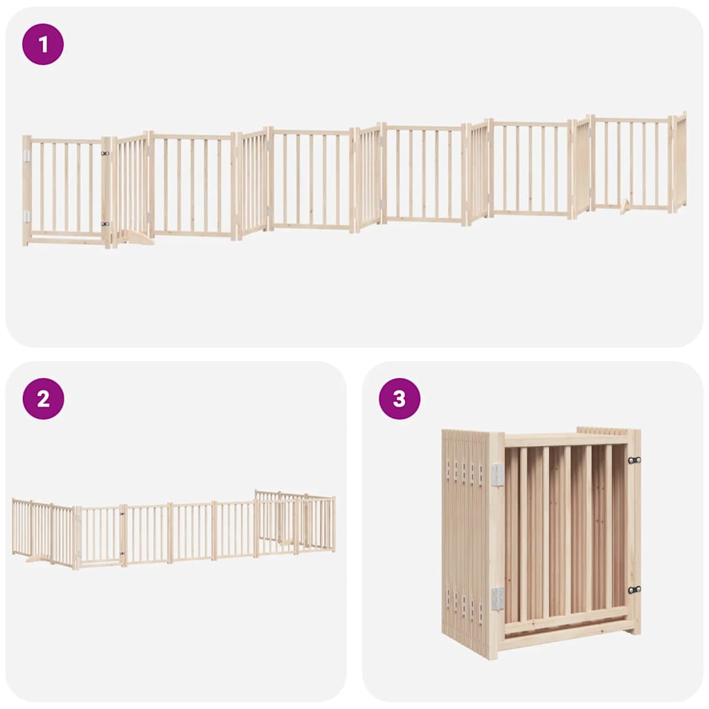 Hundeport sammenleggbar 12 paneler 300 cm poppeltre vidaXL