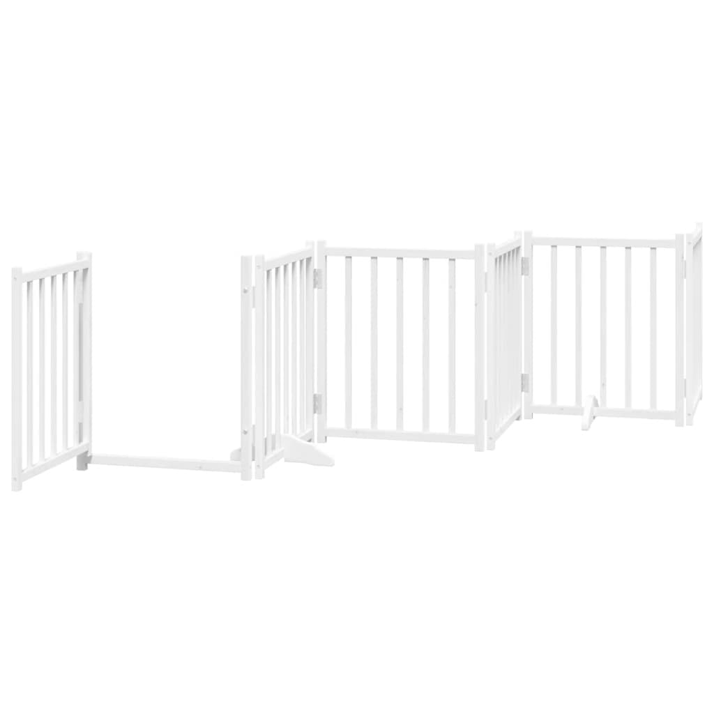 Hundeport sammenleggbar 12 paneler hvit 600 cm poppeltre