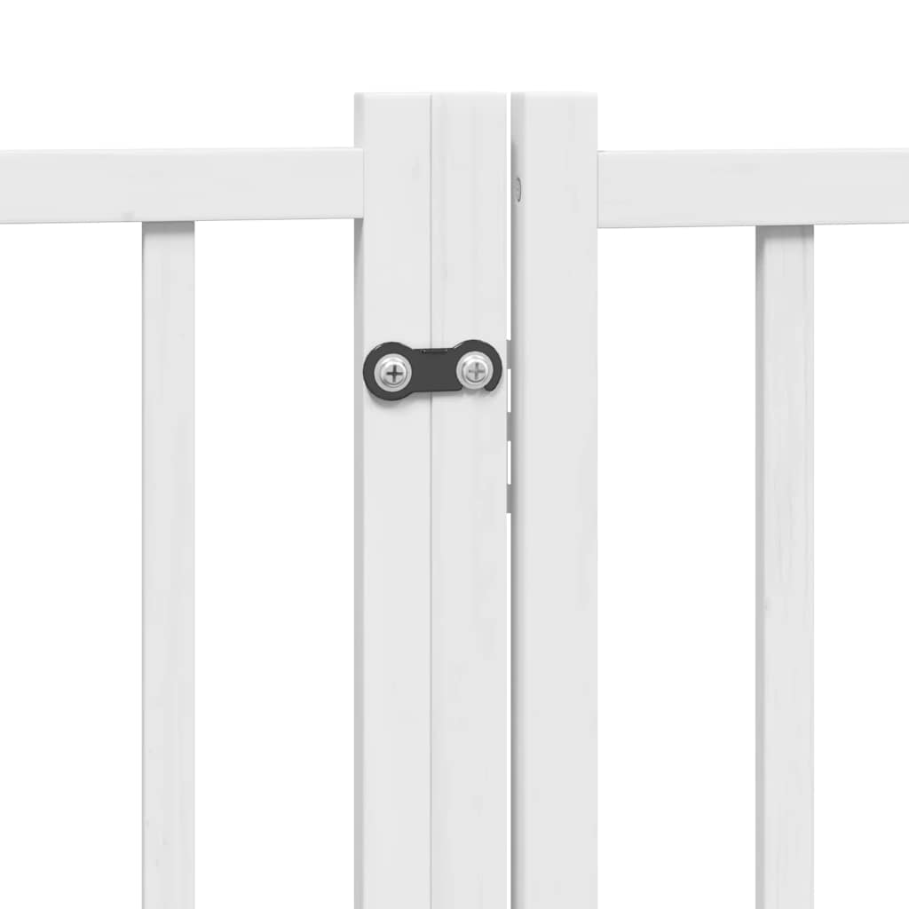 Hundeport sammenleggbar 15 paneler hvit 750 cm poppeltre