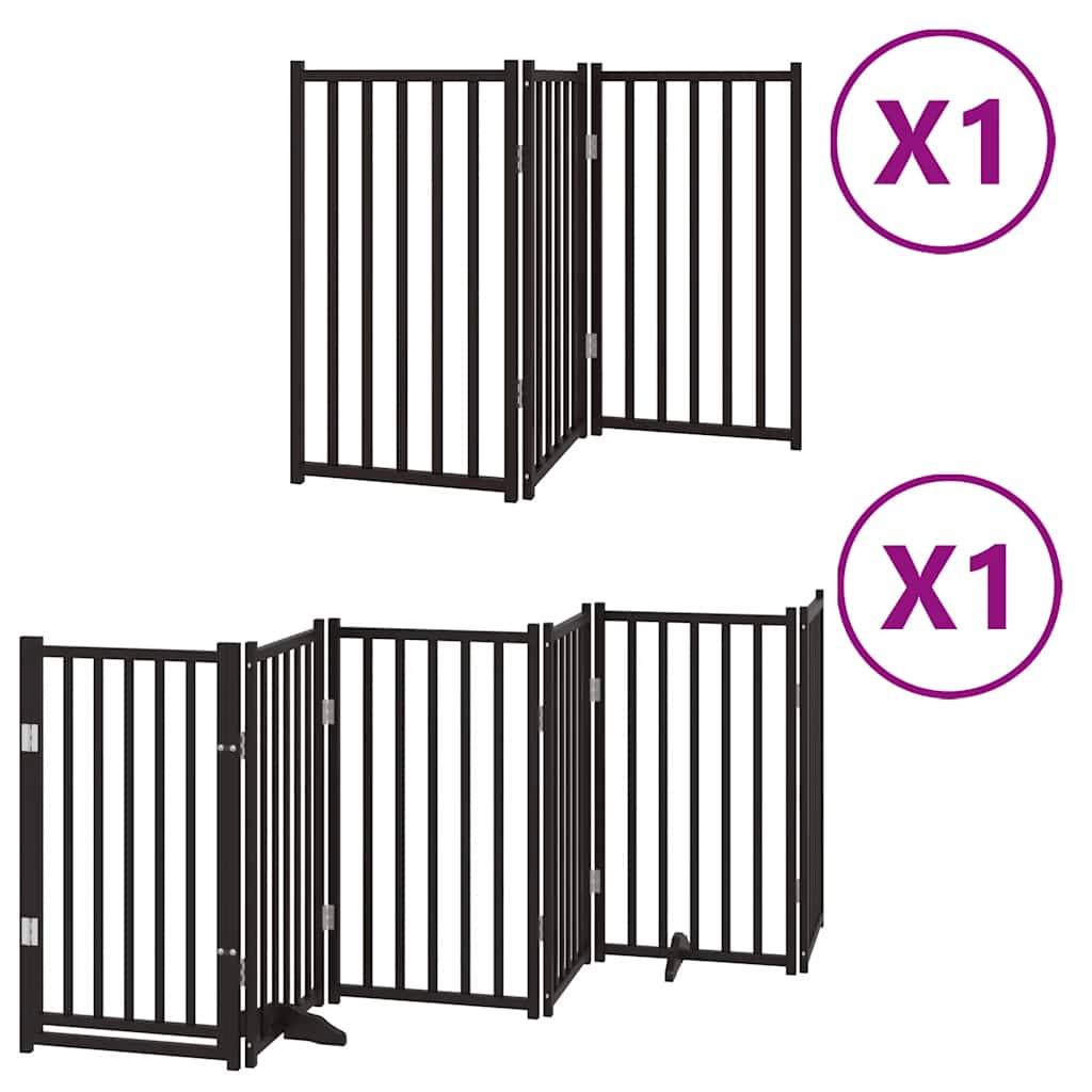 Hundeport sammenleggbar 9 paneler svart 450 cm poppeltre