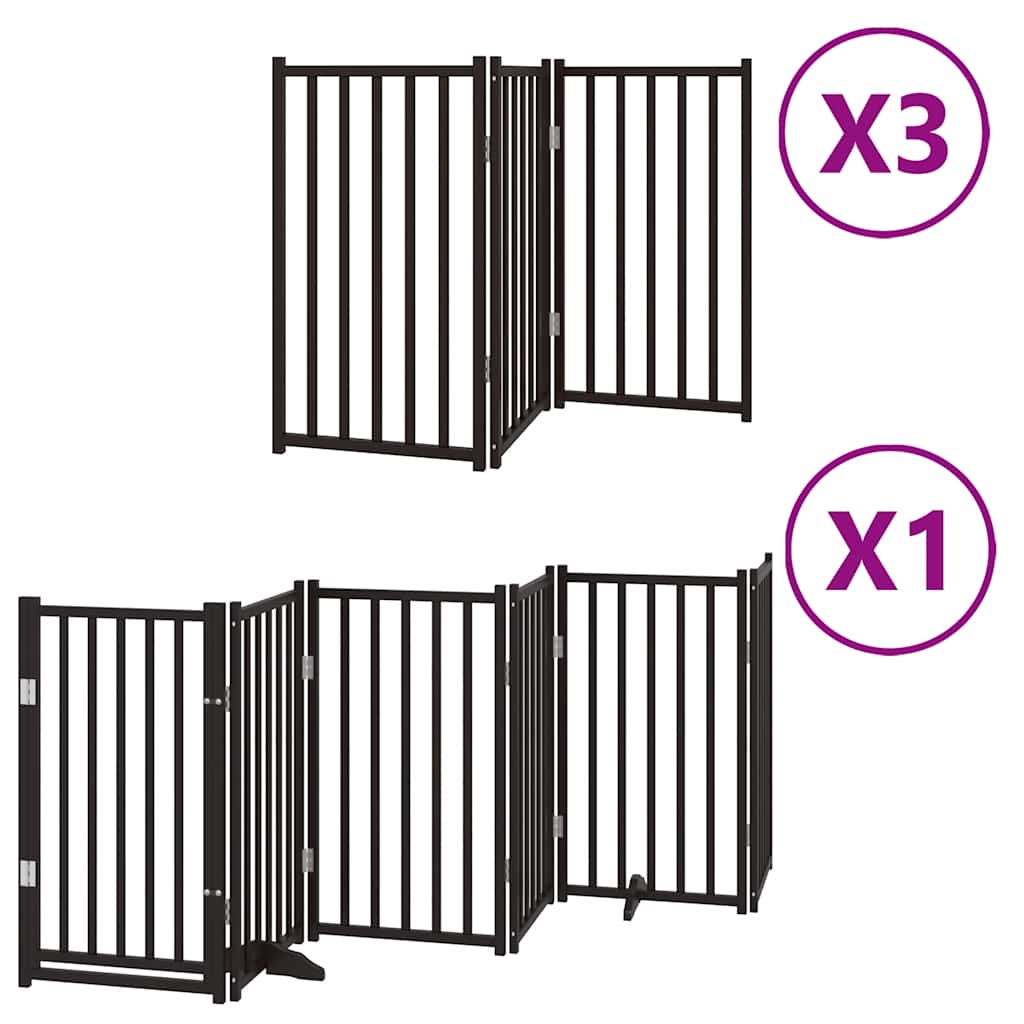 Hundeport sammenleggbar 15 paneler svart 750 cm poppeltre