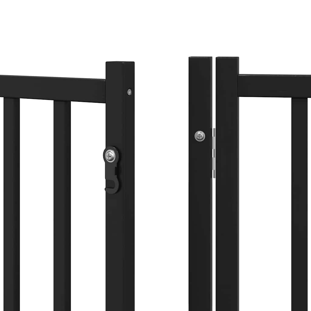 Hundeport sammenleggbar 15 paneler svart 750 cm poppeltre