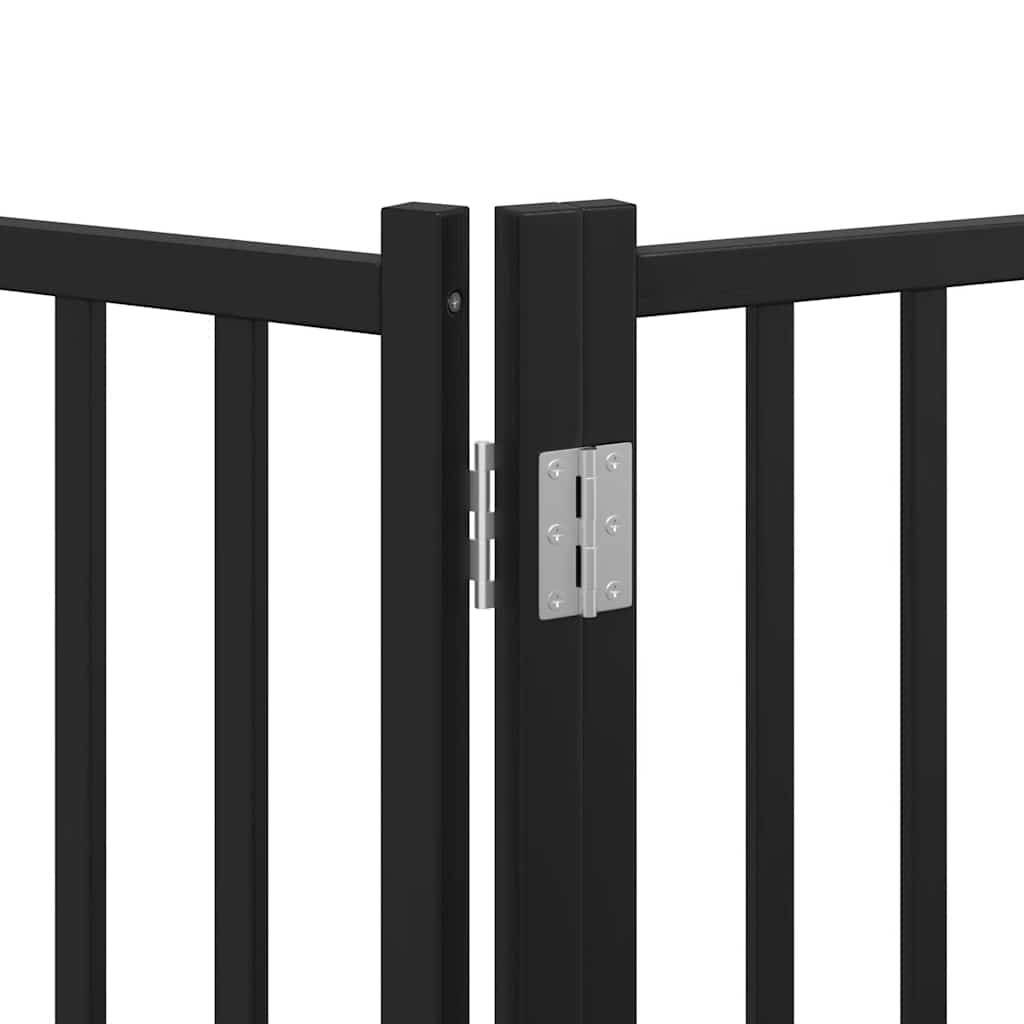 Hundeport sammenleggbar 15 paneler svart 750 cm poppeltre