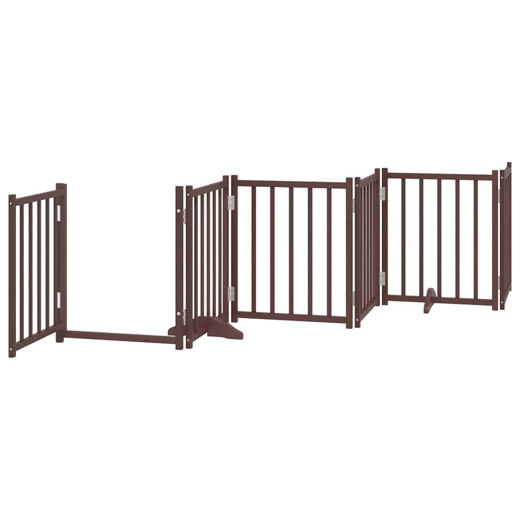 Hundeport sammenleggbar 12 paneler brun 600 cm poppeltre