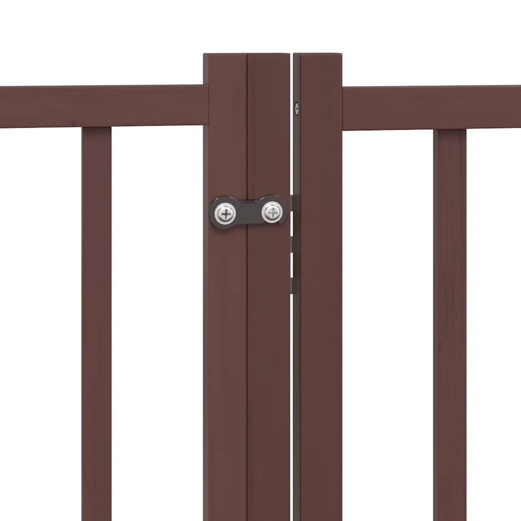 Hundeport sammenleggbar 9 paneler brun 450 cm poppeltre