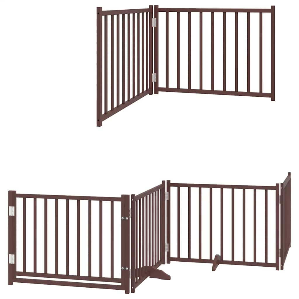 Hundeport sammenleggbar 8 paneler brun 640 cm poppeltre
