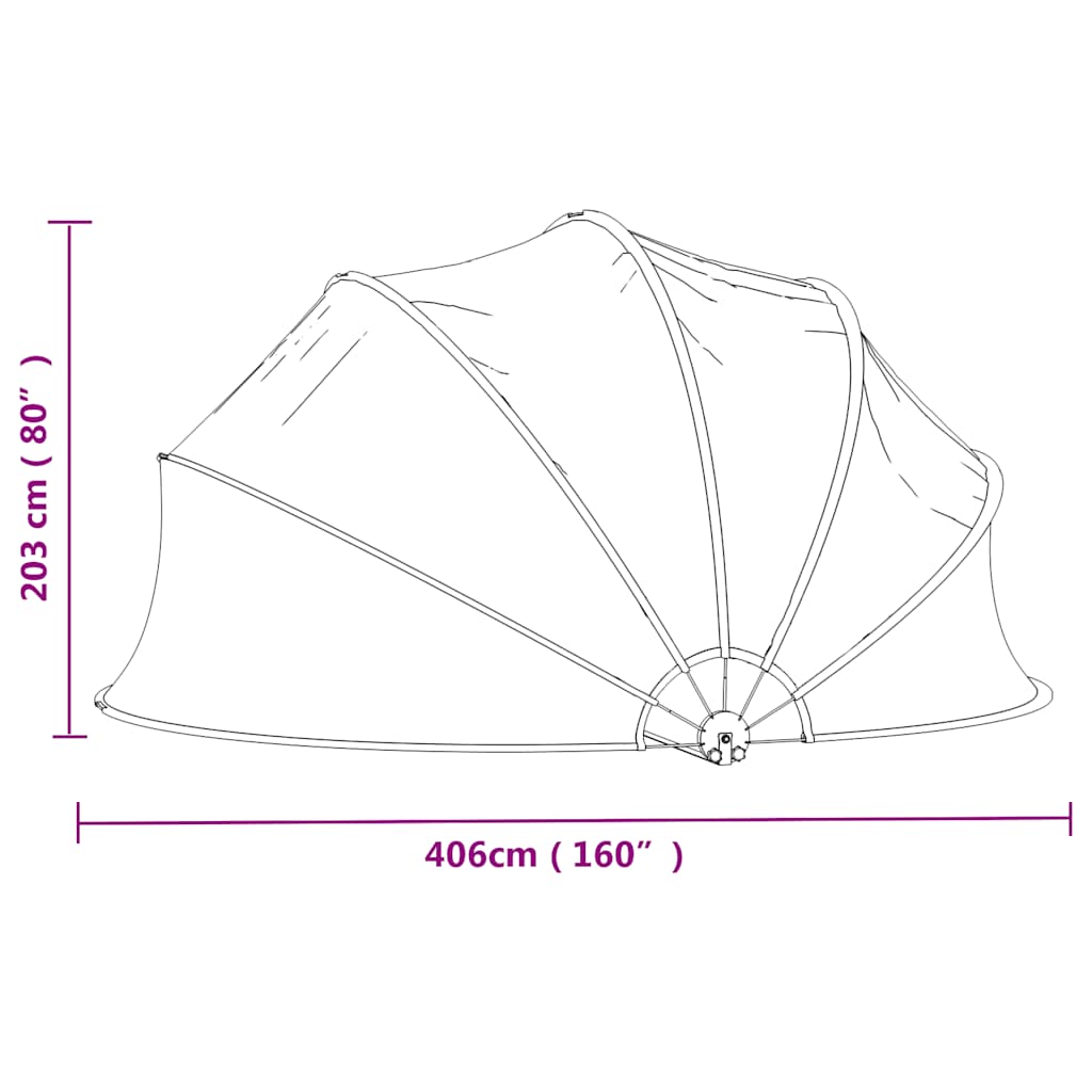 Bassengkuppel rund 406x203 cm PVC