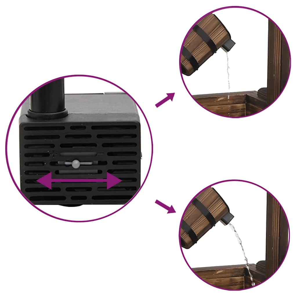 Fontene med pumpe ønskebrønn 57x50x112 cm heltre gran vidaXL