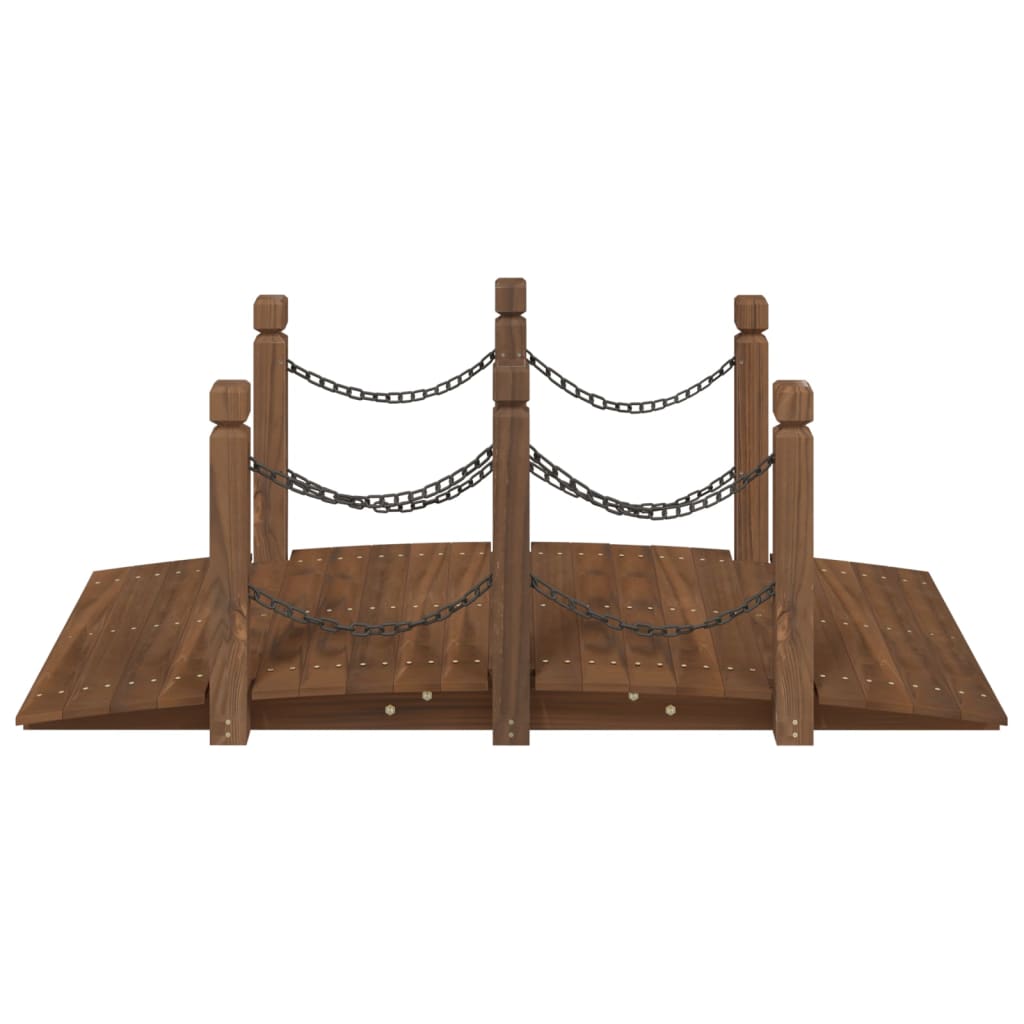 Hagebro med kjettingrekkverk 150x67x56 cm heltre gran