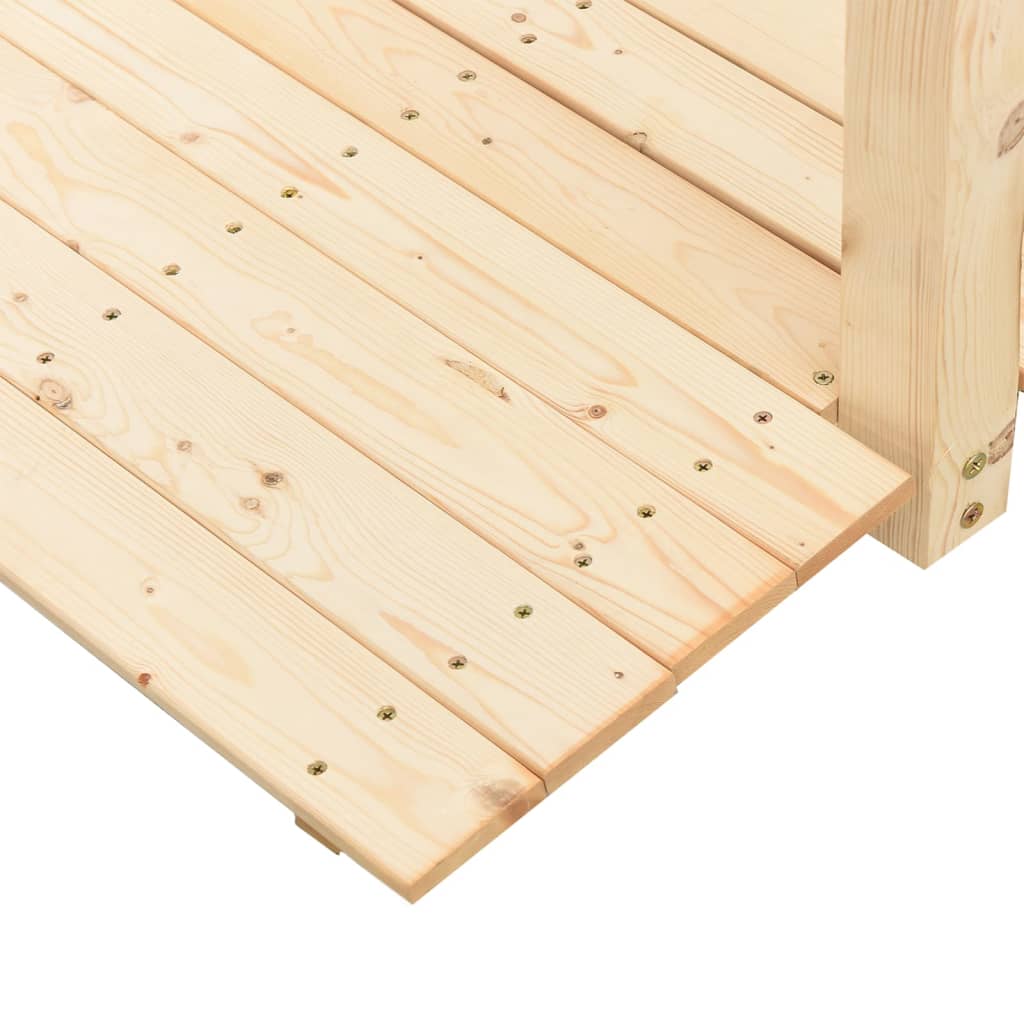 Hagebro med rekkverk 150x67x56cm heltre gran