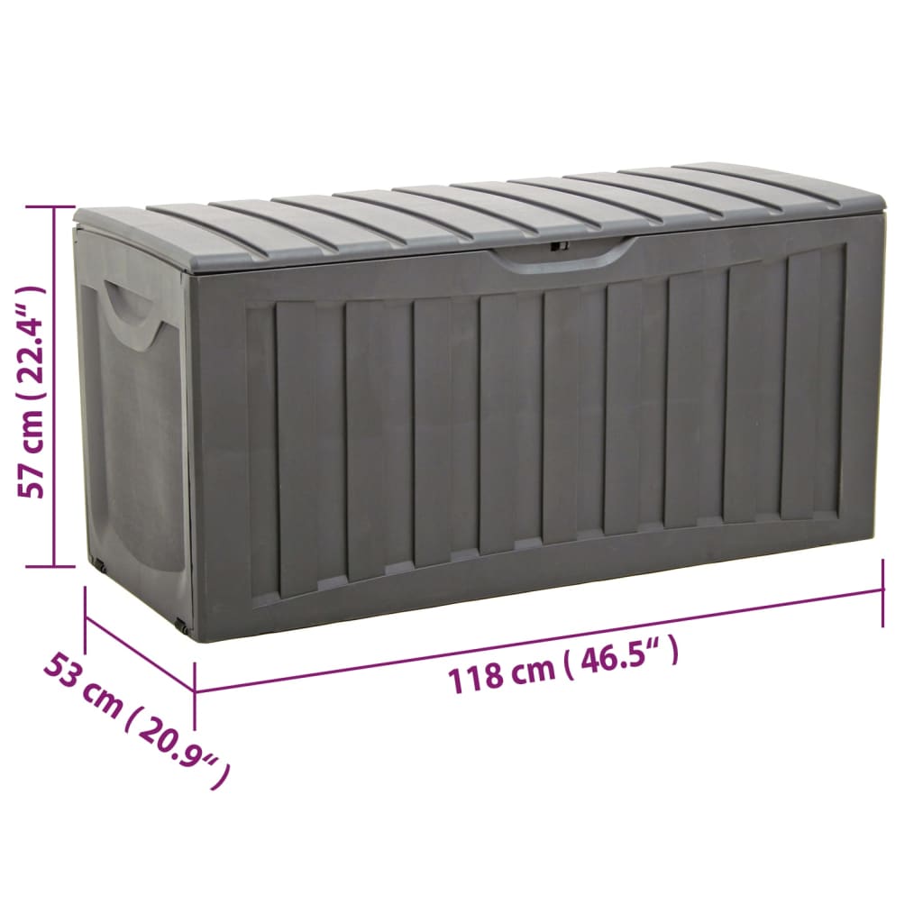 Oppbevaringsboks svart 118x53x57 cm polypropylen