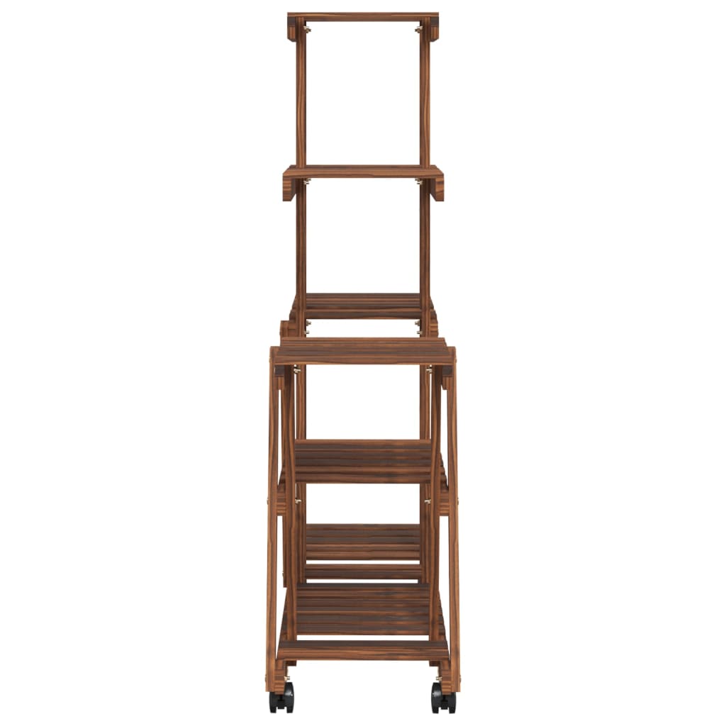Blomsterstativ med hjul 95x25x101 cm heltre gran
