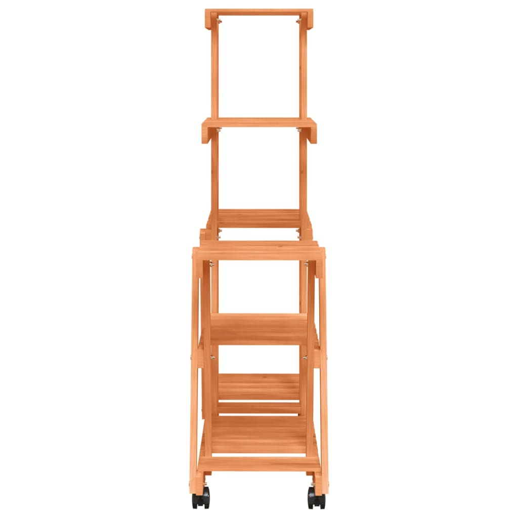 Blomsterstativ med hjul 95x25x101 cm heltre gran