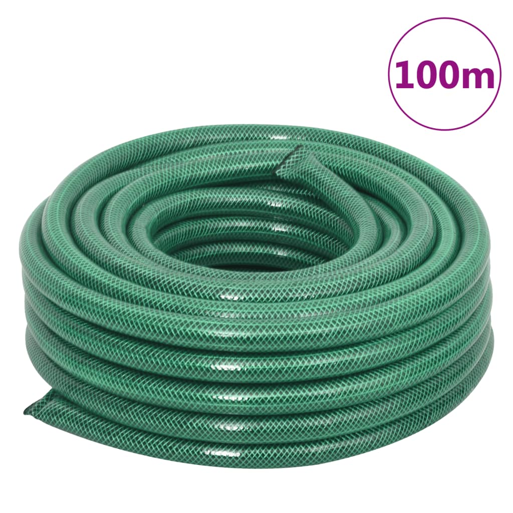 Hageslange med monteringssett grønn 0,75" 100 m PVC vidaXL