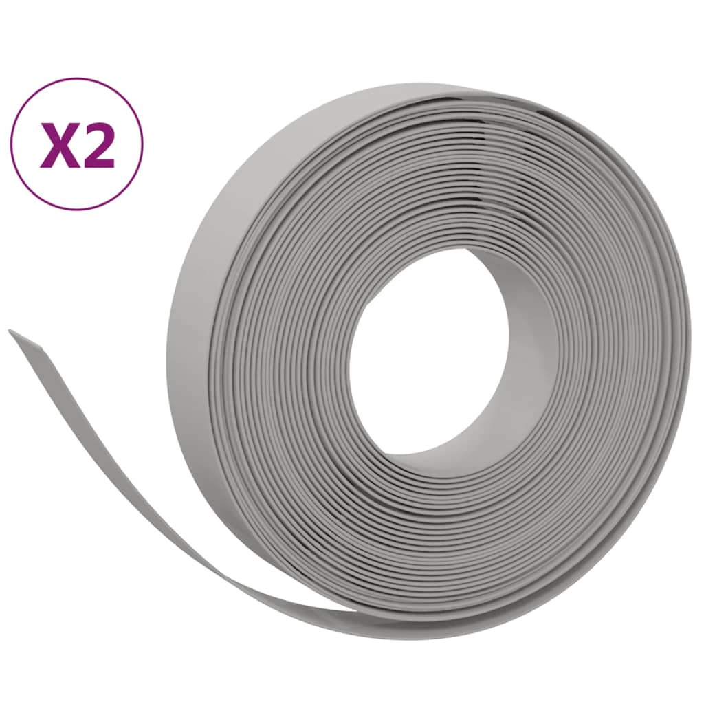 Hagekanter 2 stk grå 10 m 10 cm polyetylen