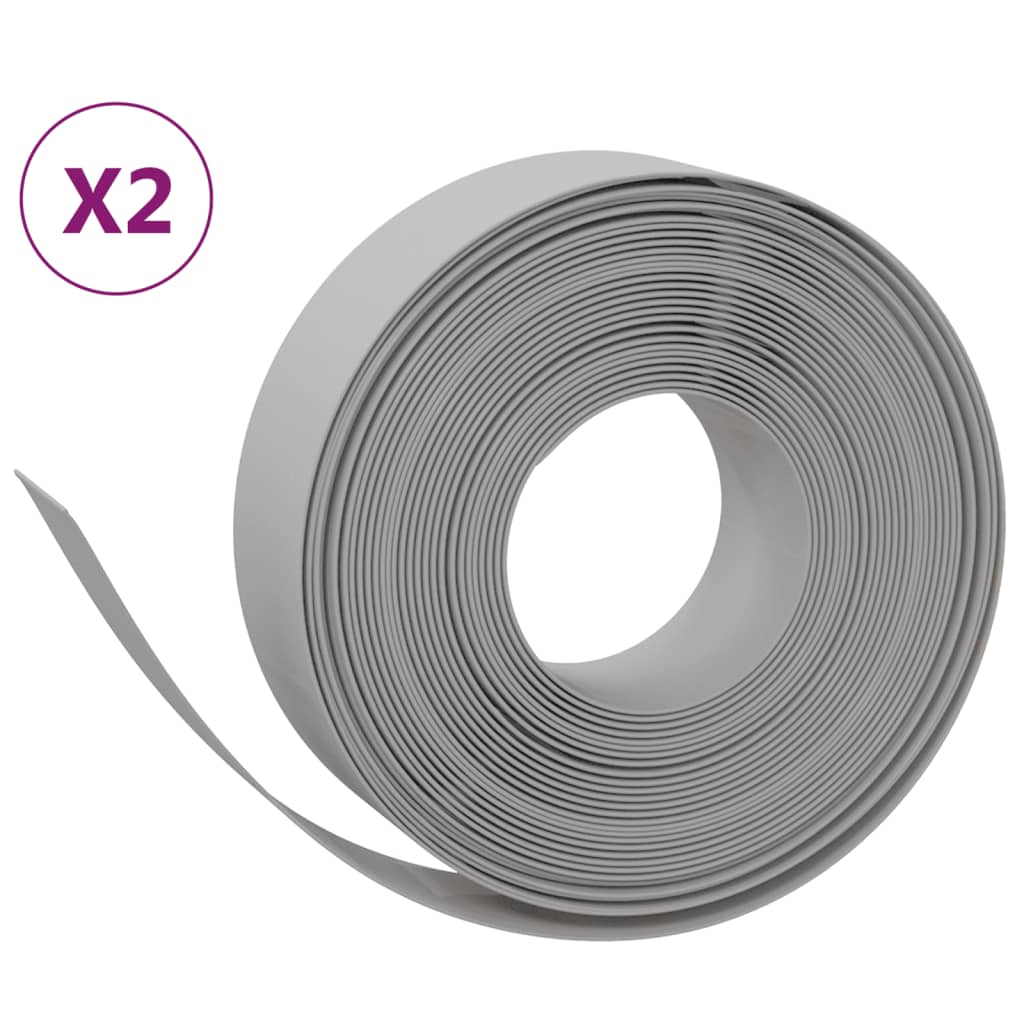 Hagekanter 2 stk grå 10 m 15 cm polyetylen