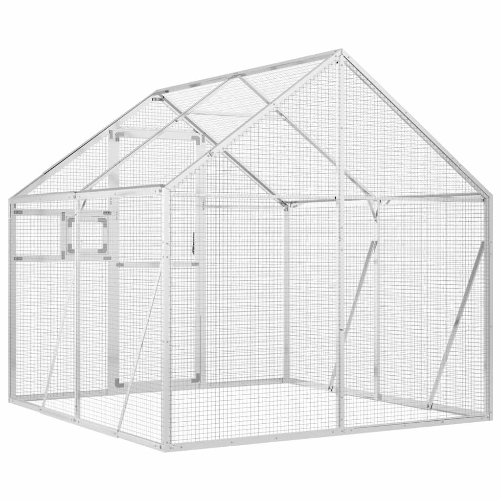 Fuglehus sølv 1,79x2x1,85 m aluminium