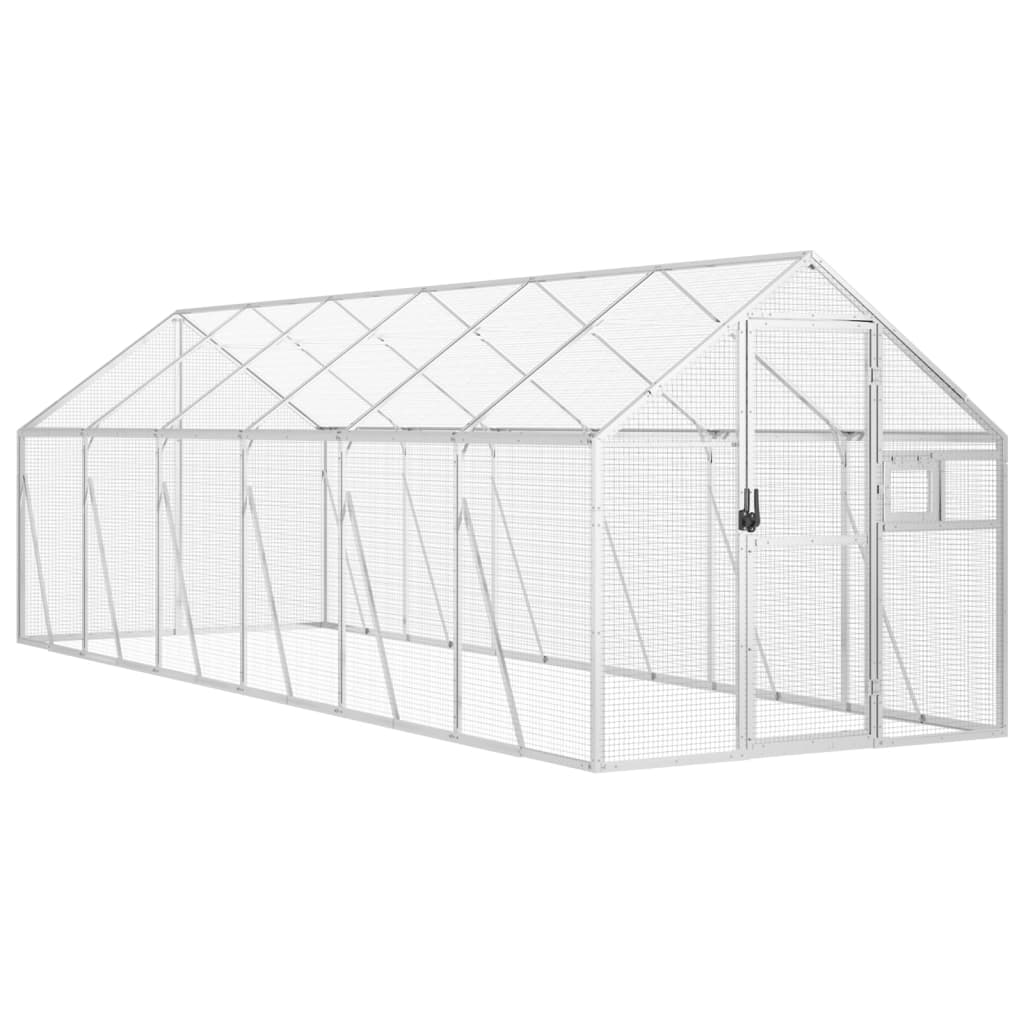Fuglehus sølv 1,79x6x1,85 m aluminium