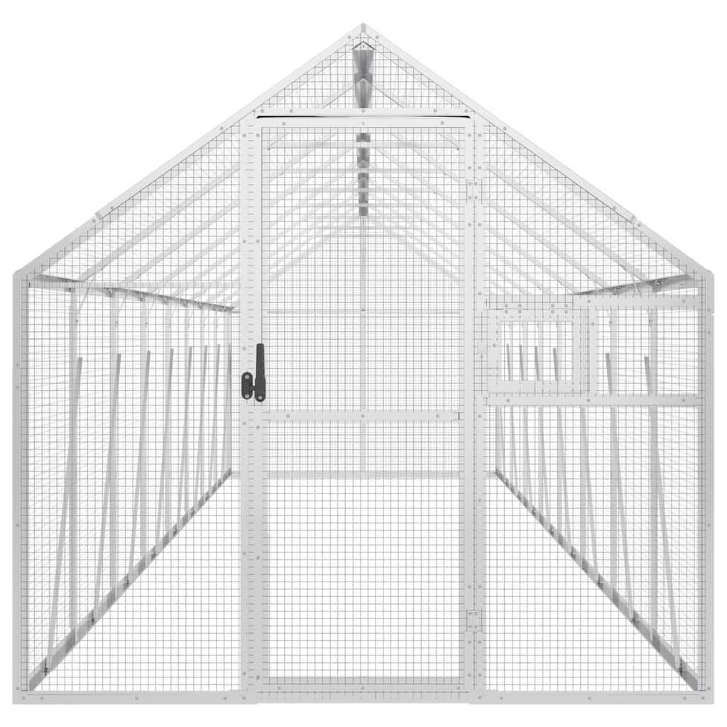 Fuglehus sølv 1,79x8x1,85 m aluminium