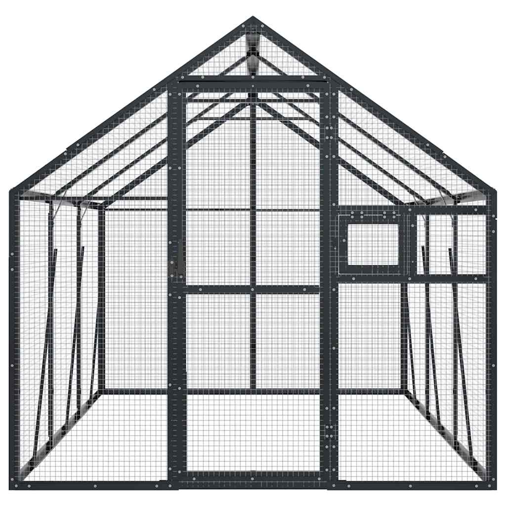 Fuglehus antrasitt 1,79x3x1,85 m aluminium