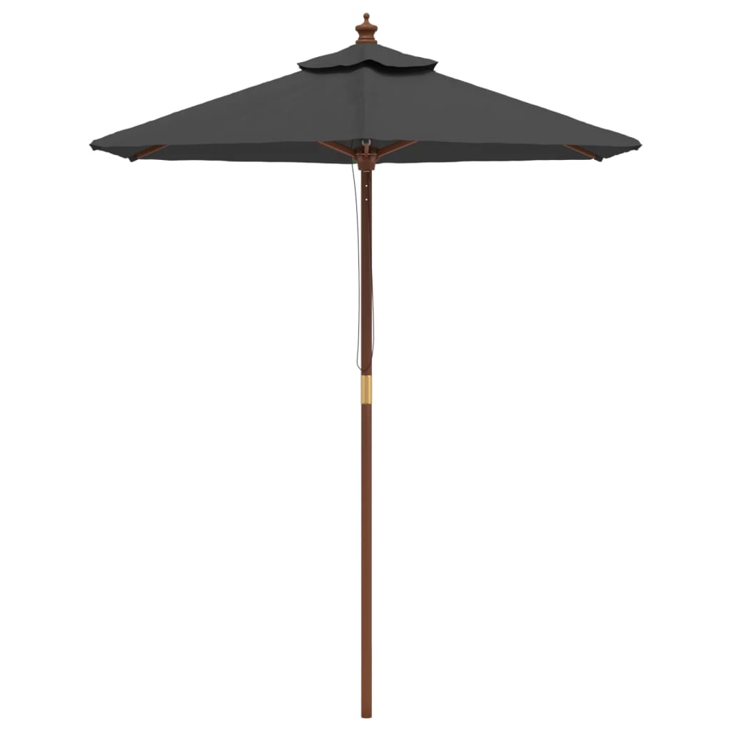 Hageparasoll med trestang antrasitt 196x231 cm vidaXL