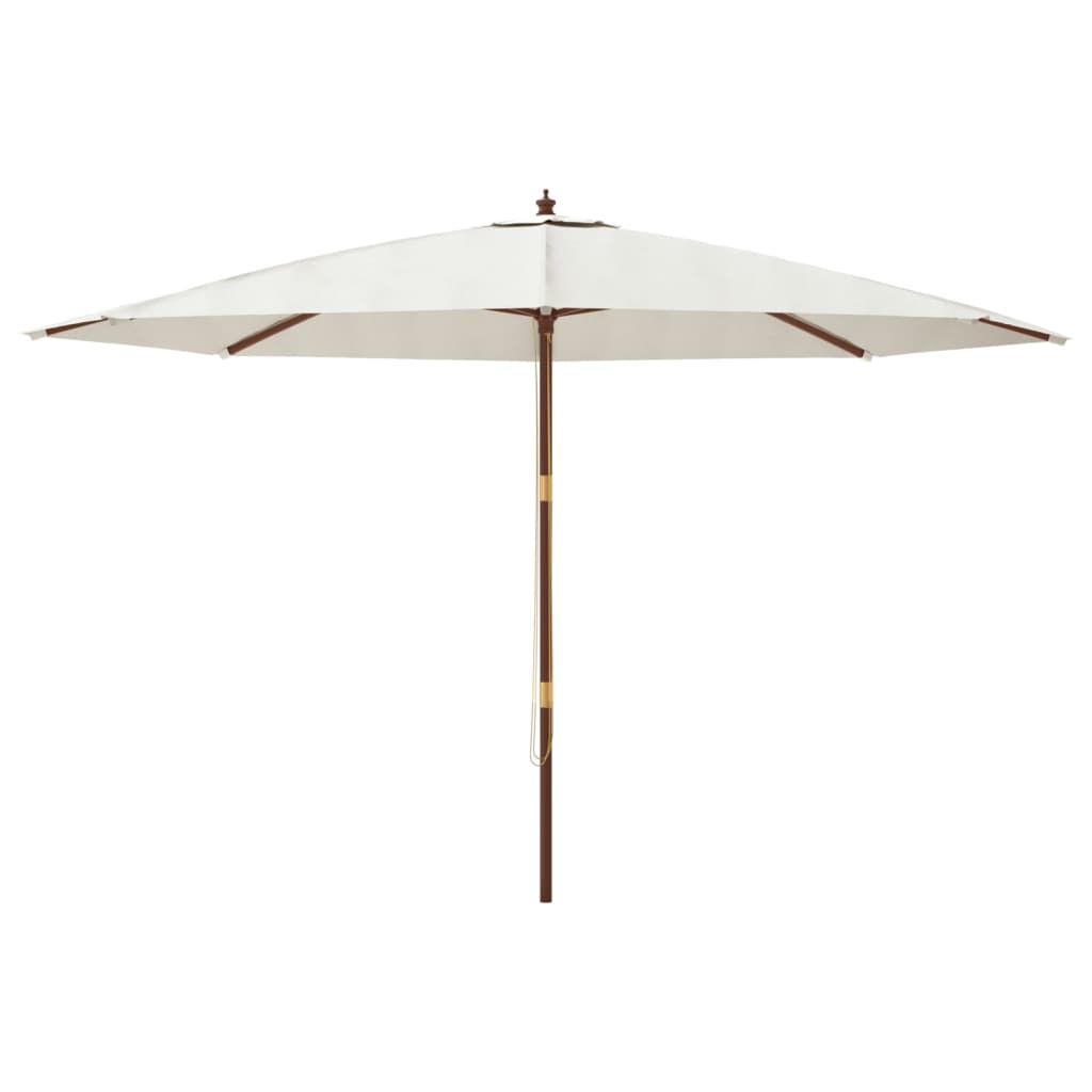 Hageparasoll med trestang sand 400x273 cm