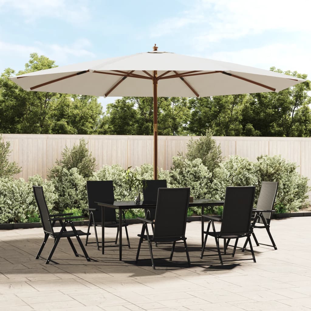 Hageparasoll med trestang sand 400x273 cm